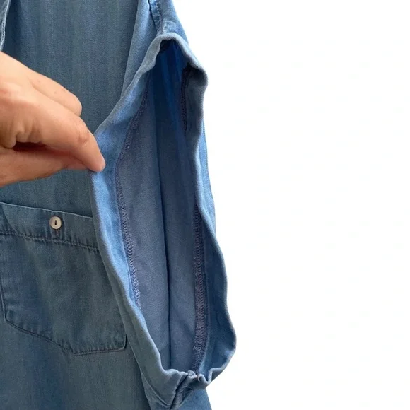 Hester & Orchard Chambray Sleeveless Button Front Top Women’s Large - Picture 3 of 10